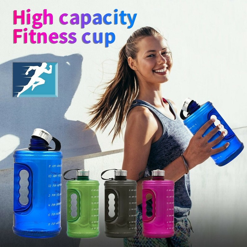 Fitness Workout With Time Marker Drink Large 73oz  Capacity.