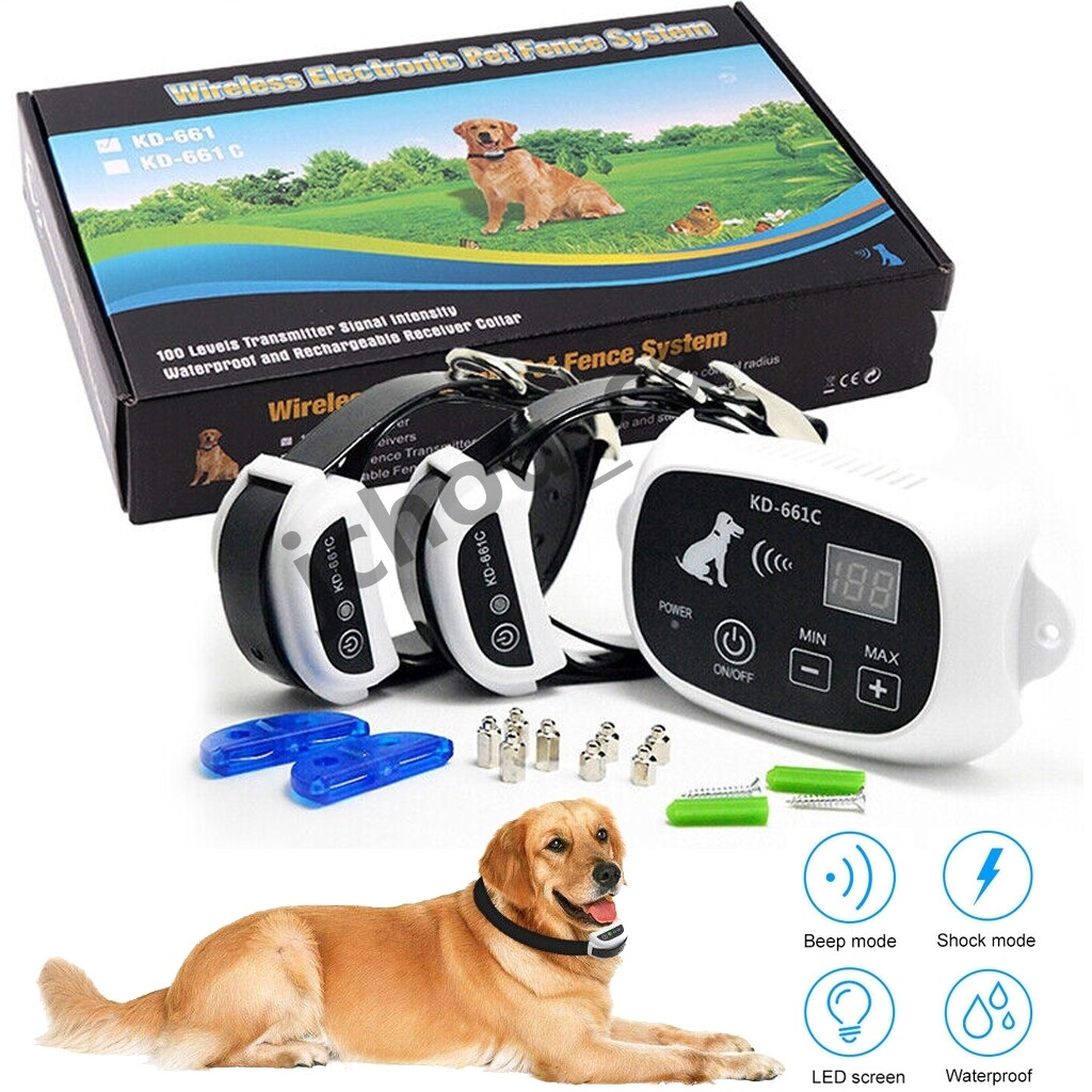 Electric Safe Collar Pet Training Containment For 1/2/3 Dogs
