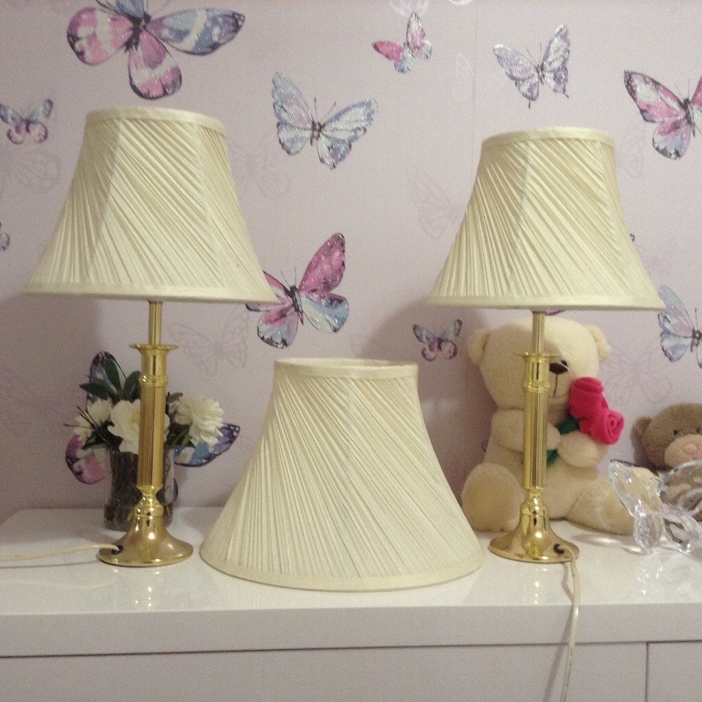 Two bedside lamps and one matching ceiling light shade | in St Helens