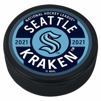 SEATTLE KRAKEN NHL 3D TEXTURED '' Raised Letters'' GEAR DESIGN HOCKEY PUCK - NEW