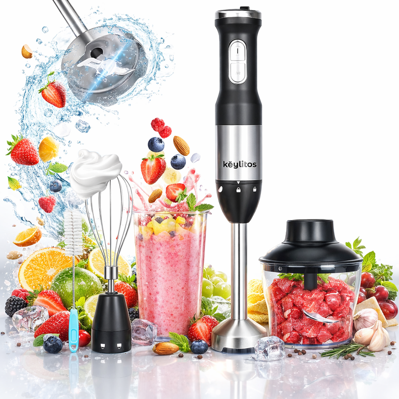5 in 1 Immersion Hand Blender Mixer, [Upgraded] Handheld Stick Blender with 600M