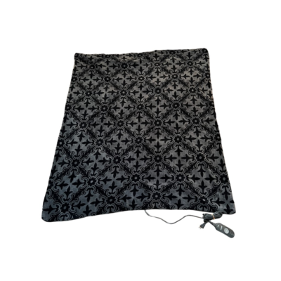 Sunbeam Holmes Electric Warming Throw Blanket Black Gray Fol