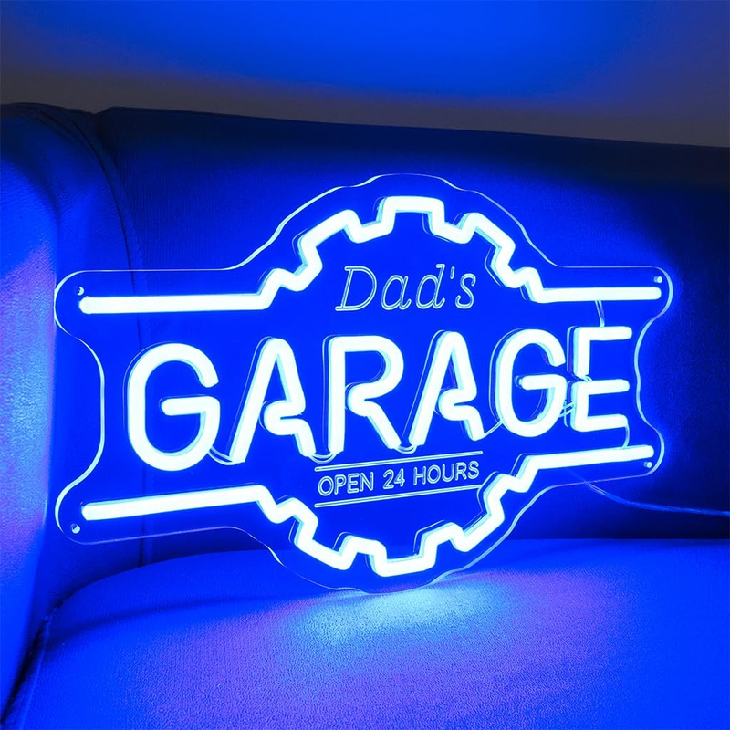 Dad's Garage Neon Sign - Vintage LED Light for Man Cave & Home Decor