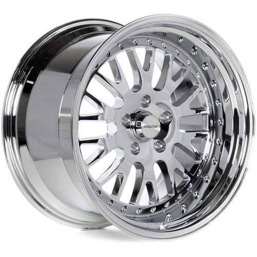Round Pure Circuit CP21 18x9.5 18x11 5x114.3 +20 CHROME Wheels Fits