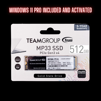 512GB TeamGroup MP33 SSD With Windows 11 Pro Pre Installed and Activated
