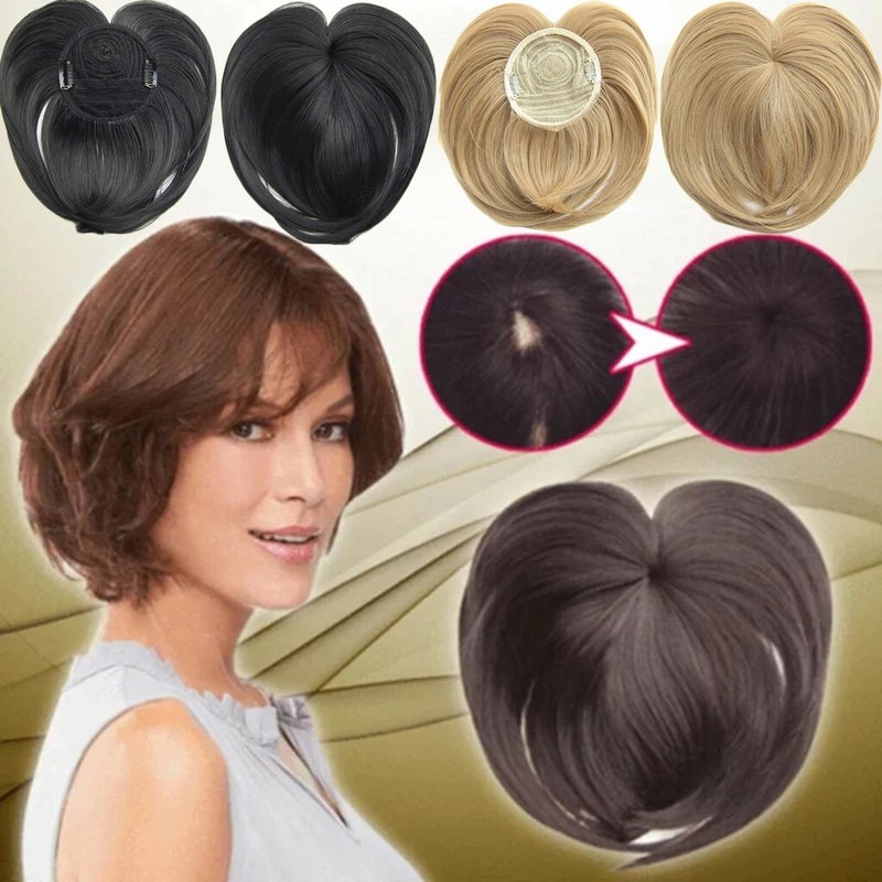 ️ Fashion Women Silky ClipOn Hair Topper Wig Heat Resistant Fiber Wig