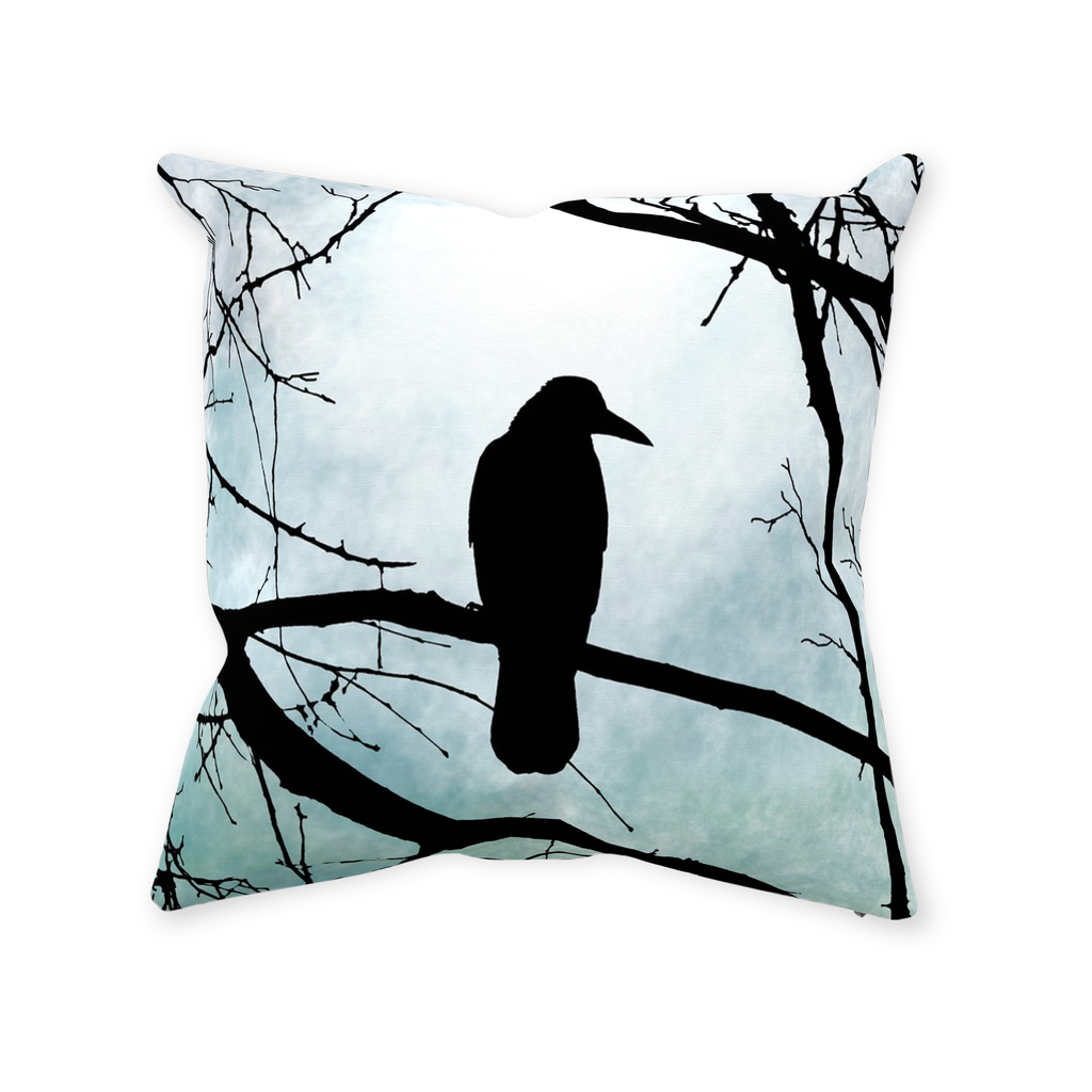 Throw Pillow Case Cushion cover Bird 77 Crow Raven moon art L.Dumas