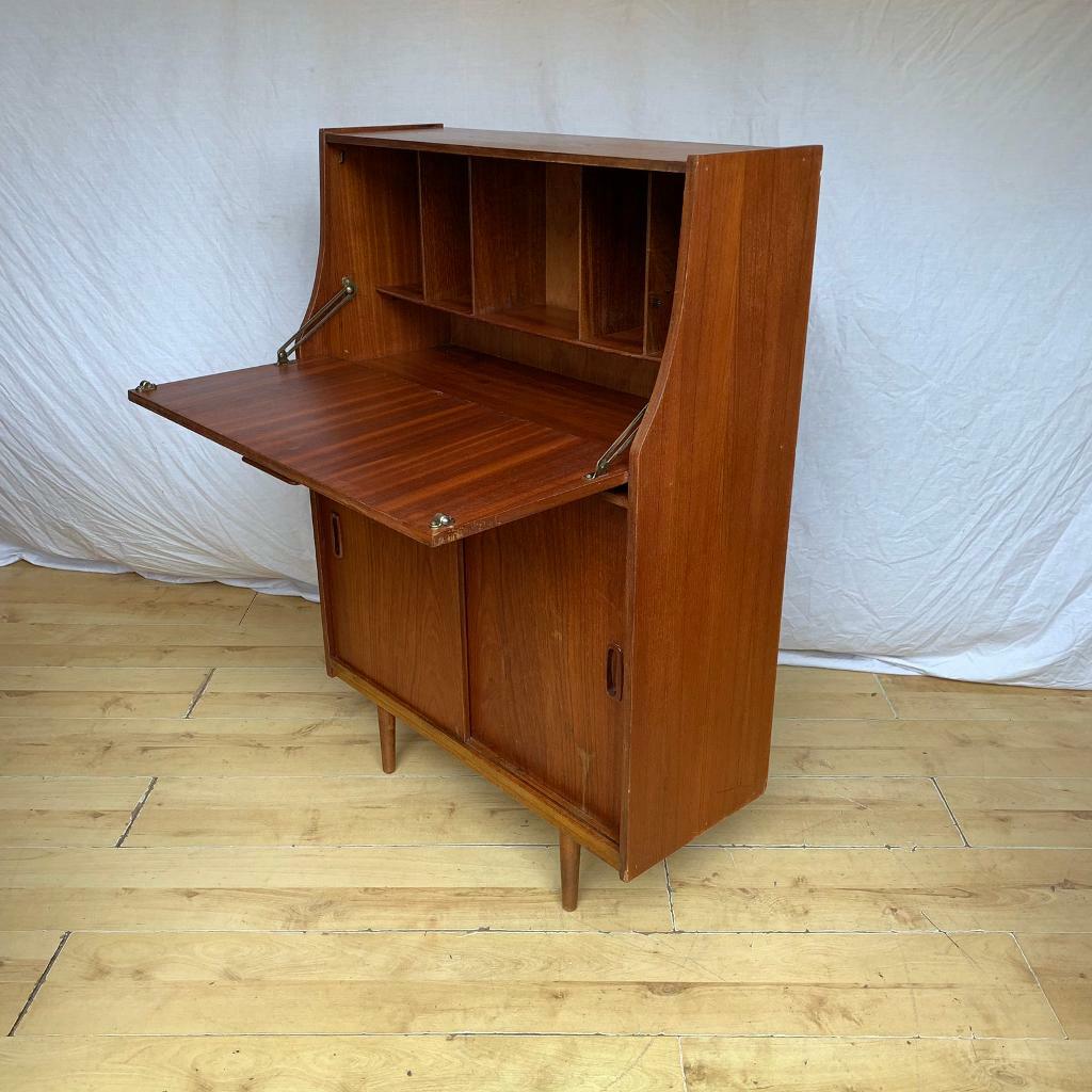 Vintage small 1960s teak bureau desk mid century in Crystal Palace