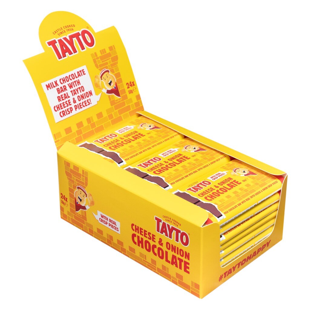 Tayto Milk Chocolate with Cheese and Onion Crisp Pieces in Brentry