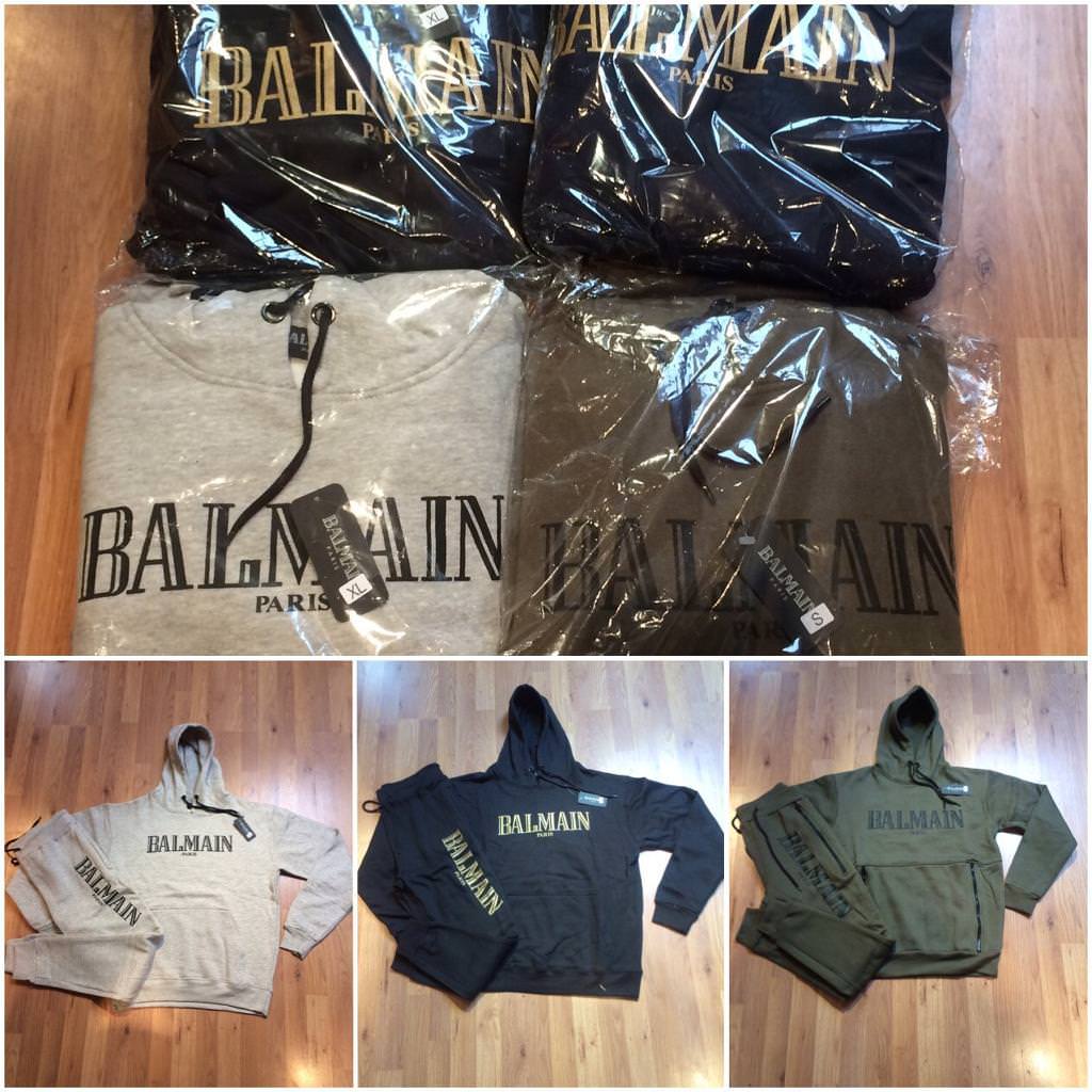 grey balmain tracksuit