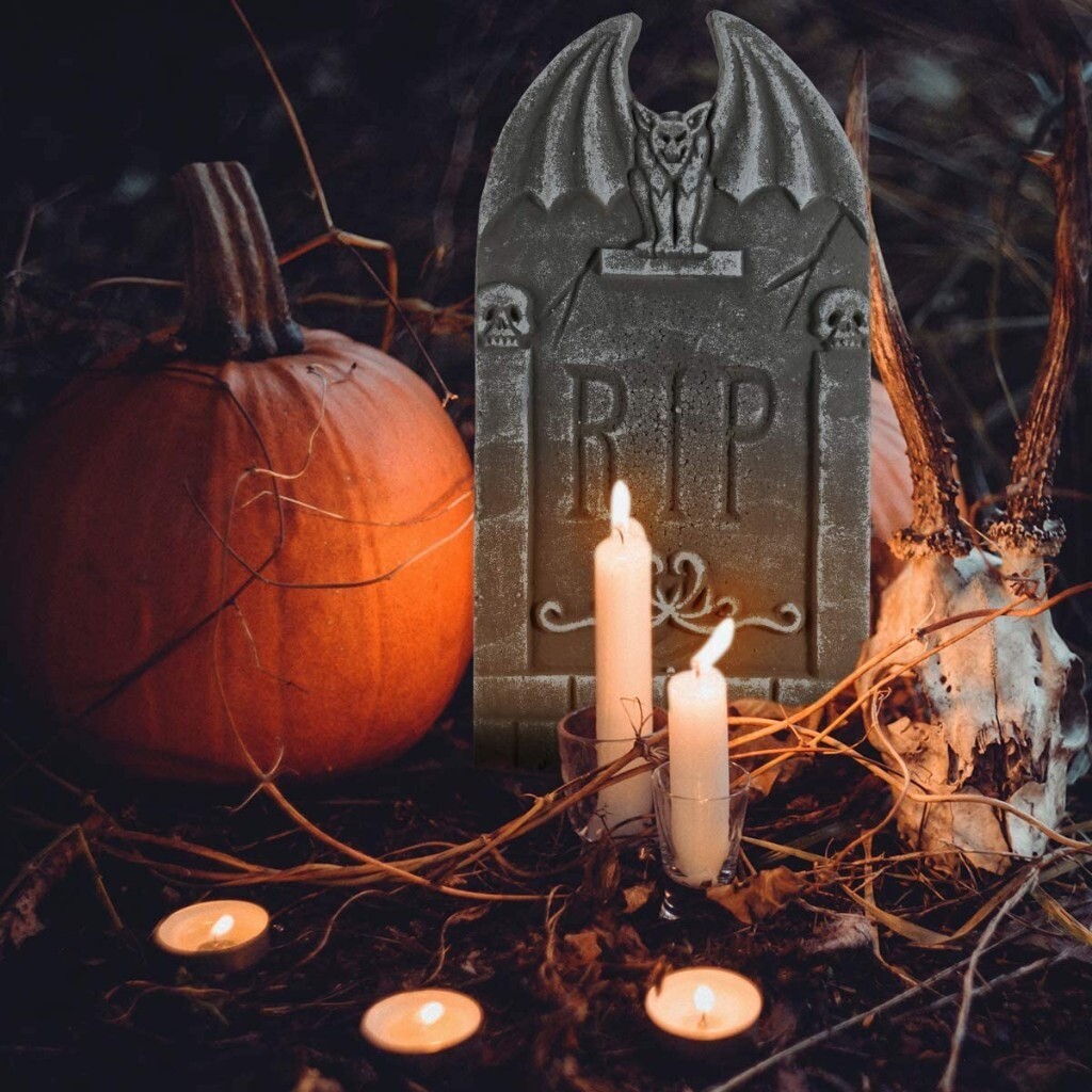 6 Pack Halloween Decorations Outdoor 17’’ Foam RIP Graveyard Tombstones