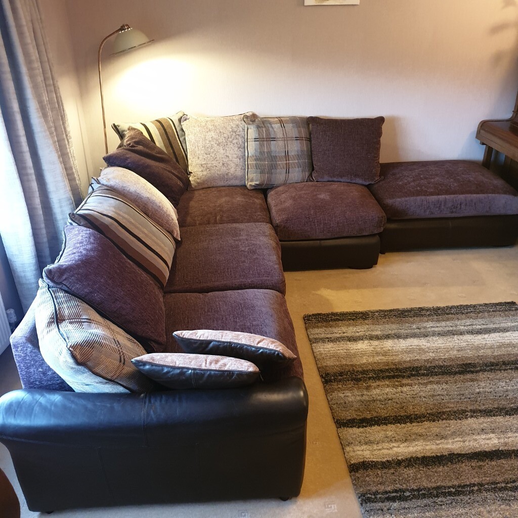 Large corner sofa with footstool in Garvagh, County Londonderry Gumtree