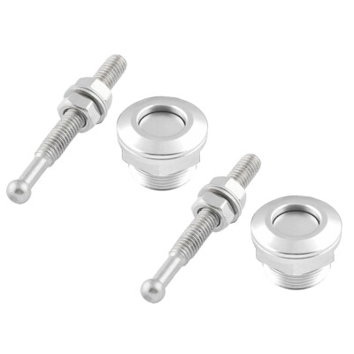 2X Silver 22mm Push Button Bonnet Hood Pin Lock Clip Kit Car Quick Release Latch