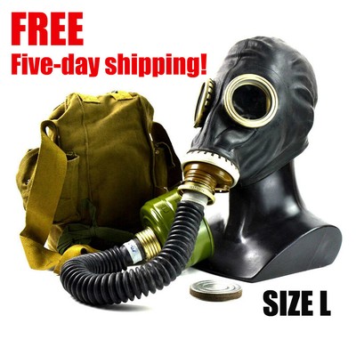 Gas Masks Size 2 Medium Soviet Russian Military Gas Mask Gp 5 Gray Rubber 3 Filters Militaria