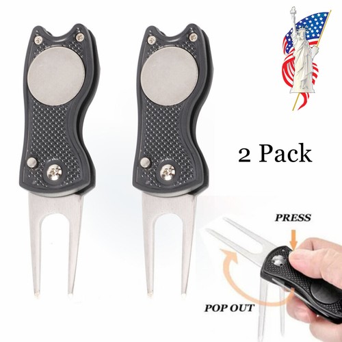 Golfer Pitch Divot Repair Switchblade Tool Ball Marker Groov