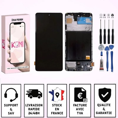 Ecran Pour Samsung A51 A515F LCD +Chassis Noir +Outils +Adhésif