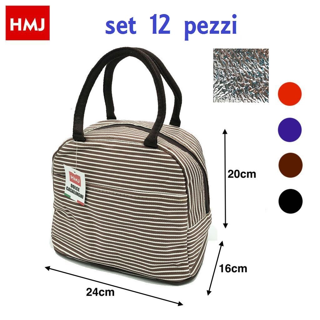 Set 12 Pezzi Borsa Termica Viaggi Mare Vacanza Colori Assortiti 20136 hmj