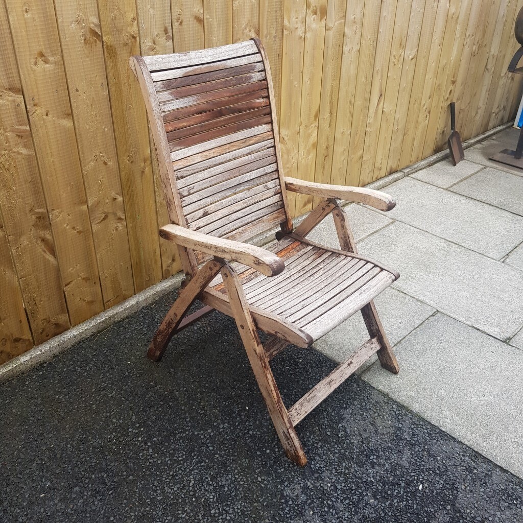 Six garden hard wood recliners chairs in Ballygowan, County Down Gumtree