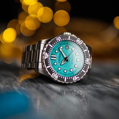 Pre-owned Citizen Nj0170-83x Turquoise Blue Urban Mechanical Automatic Box & Warranty