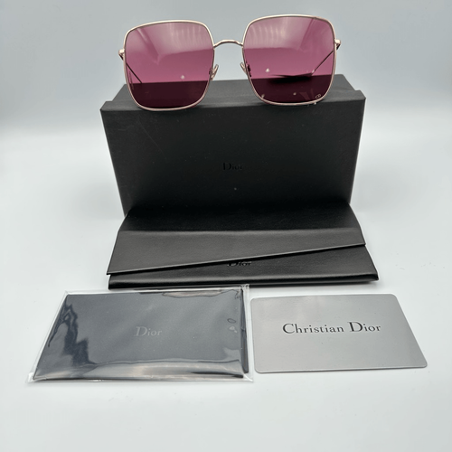 Pre-owned Dior Christian  Stellaire 1 Gold/violet (ddb/vc) Unisex Sunglasses In Box In Purple