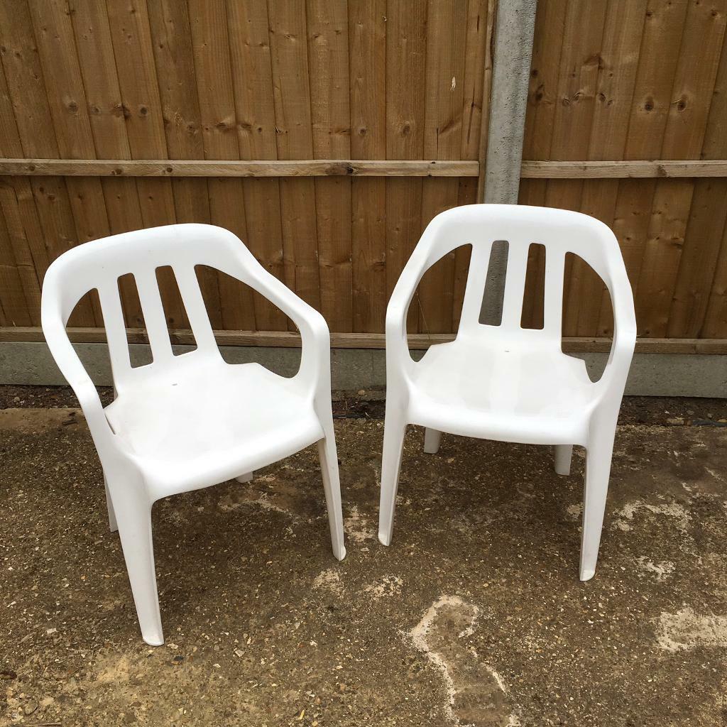 White Garden Patio Chairs x2 FOR SALE in Downham Market, Norfolk