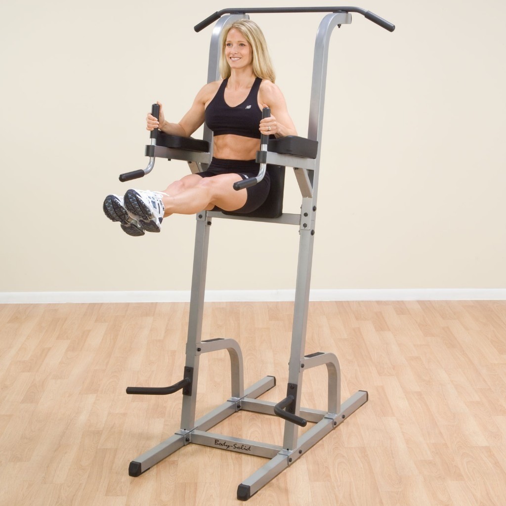 BodySolid Vertical Knee Raise Machine with Lat PullUp / ChinUp