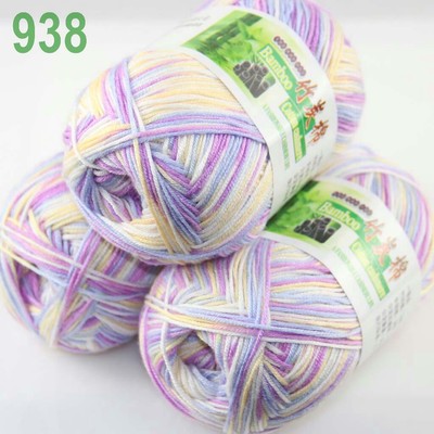 Sale New 3SkeinsX50gr Soft Bamboo Cotton Baby Rugs Hand Socks Crochet Yarn 38