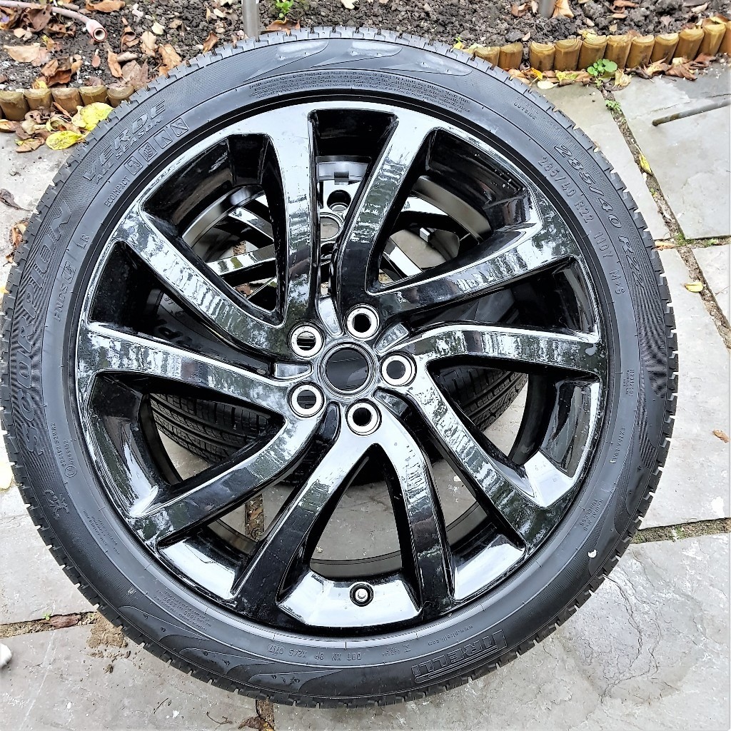 SET OF 4 GENUINE RANGE LAND ROVER DISCOVERY 4/5 22" GLOSS BLACK ALLOY