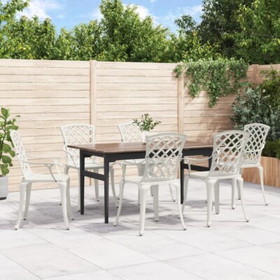 Garden Chairs Outdoor Chair Armchair Patio Backyard 6 pcs Cast Aluminium vidaXL