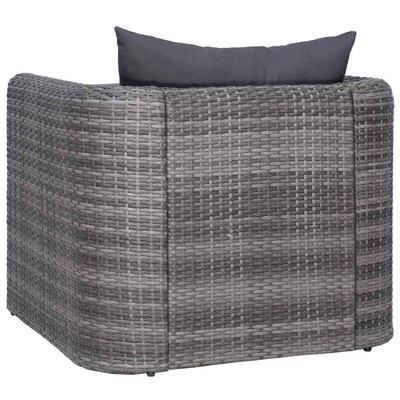 vidaXL Gartenstuhl Polster Kissen Poly Rattan Gartensessel Sessel Gartenmöbel