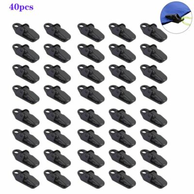 40Pcs Tarp Clips Locking Awning Clamp Snap Hangers Survival Emergency Heavy Duty