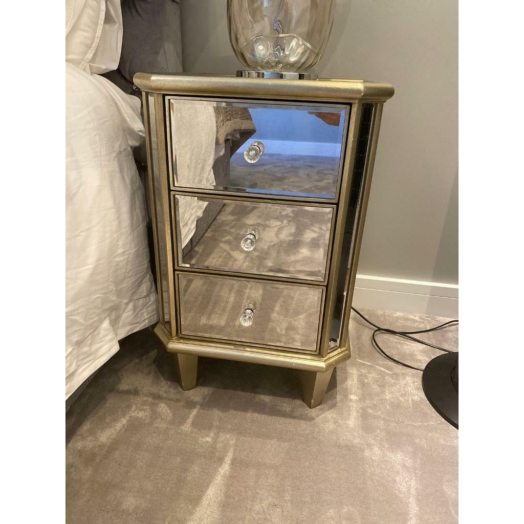Gold antique mirrored bedside tables in Purley, London Gumtree