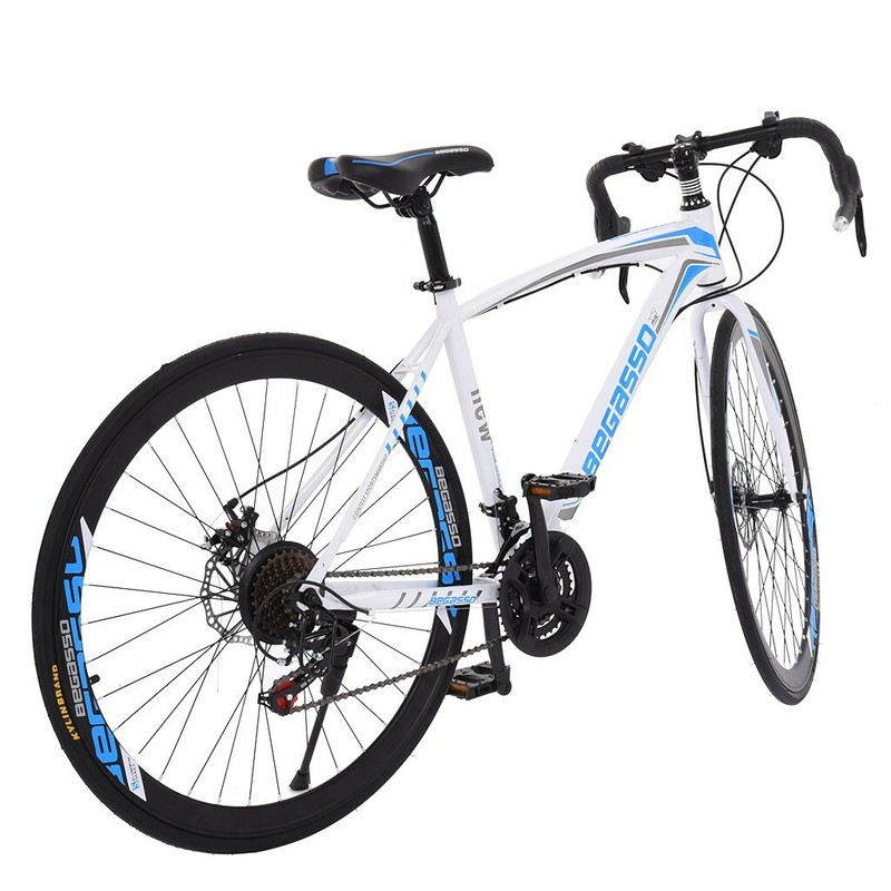 A+ Begasso Shimanos  Full Suspension Road Bike 21 Speed Disc Brakes, 700c-220lbs