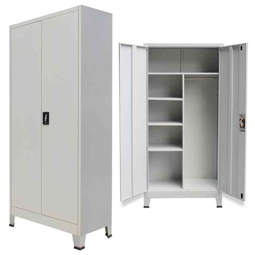 Locker Cabinet With 2 Doors Steel Office School Storage 35 4 X15 7