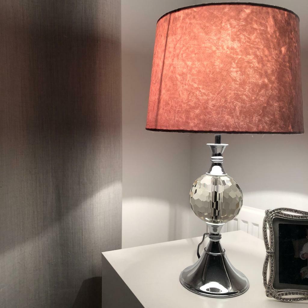 Two bedside lamps blush pink velce in Merthyr Tydfil Gumtree