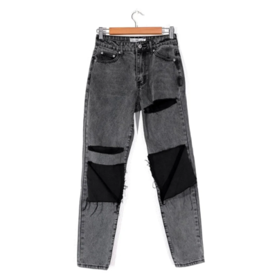 Ripped faded cheap black jeans