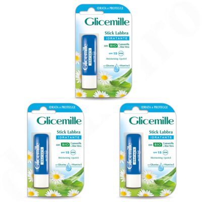 Glicemille Feuchtigkeitspendender Kamille & Aloe Lippenbalsam 3x 5,5ml 