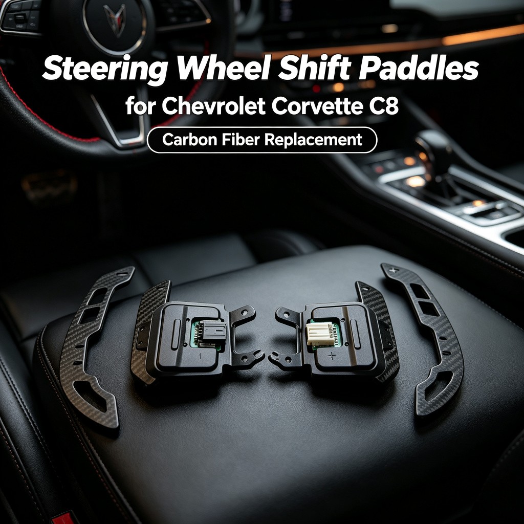 For 20-Up Corvette C8 | CARBON FIBER Steering Wheel Magnetic Paddle Shifter Pair