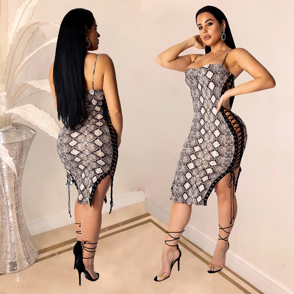 snakeskin cocktail dress