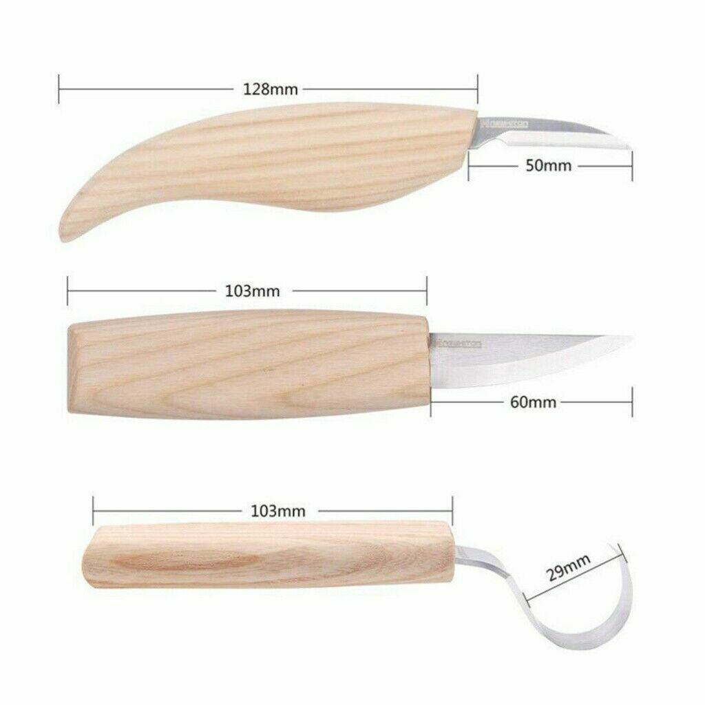 Wood Carving Knives Set Woodworking Tools Spoon Kit Whittling Carpenter Tools
