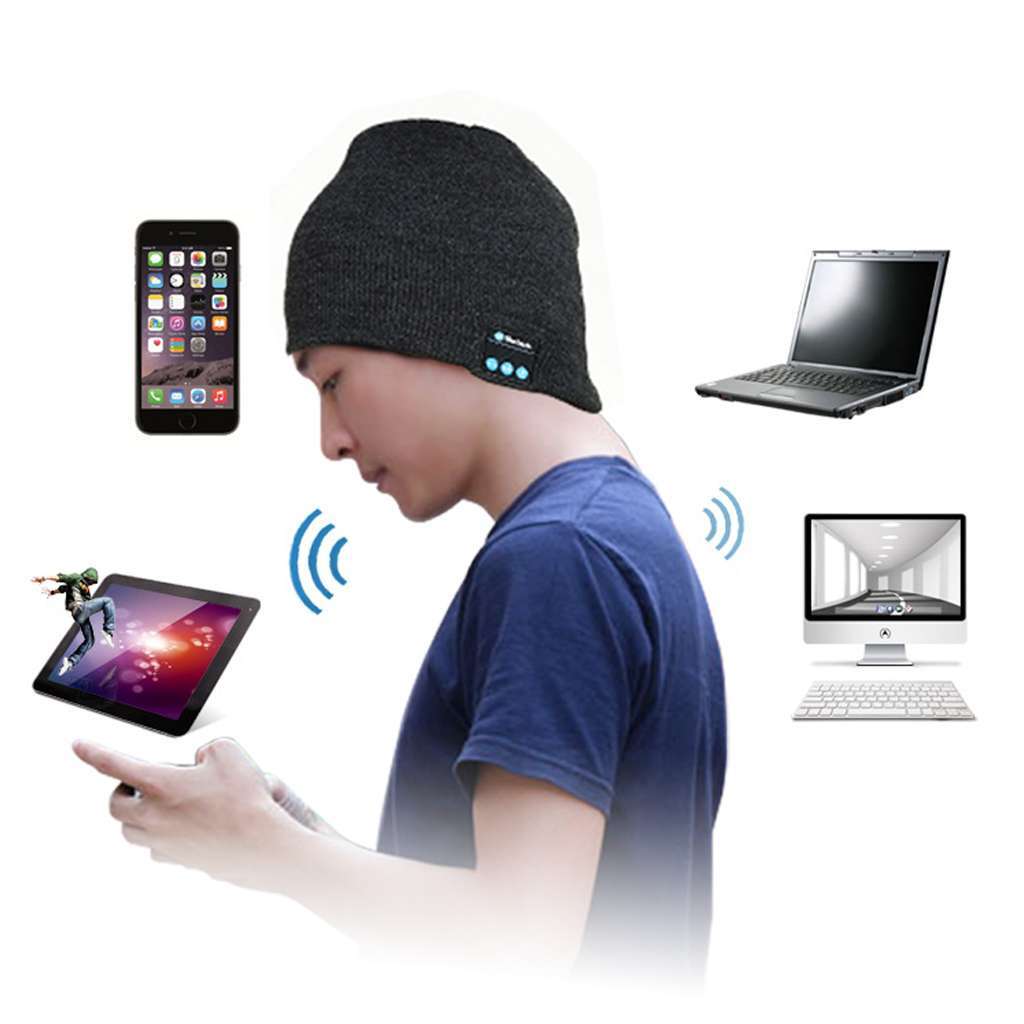 2023 Bluetooth Music Warm Beanie Hat Wireless Cap Headset Headphone Speaker Mic View 6
