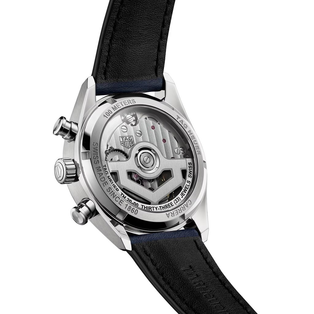 Pre-owned Tag Heuer Carrera Chrono 39mm Blue Dial Leather Men's Watch Cbs2212.fc6535