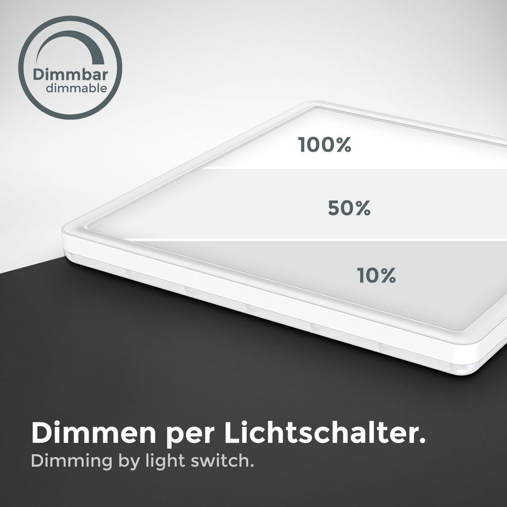 LED Panel Deckenlampe dimmbar ultraflach Deckenleuchte Wohnzimmer Flur weiß 