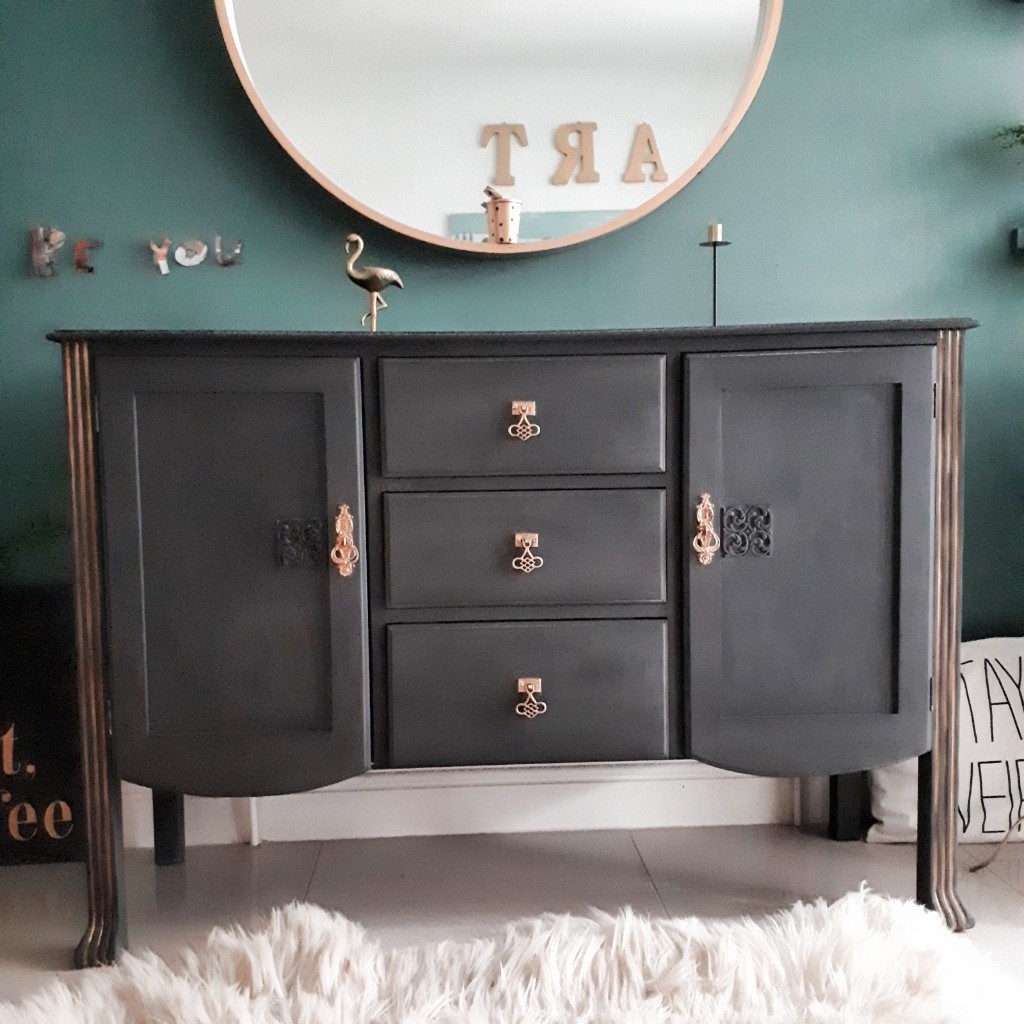 Graphite Grey Vintage Oak Sideboard / Upcycled in St Bristol