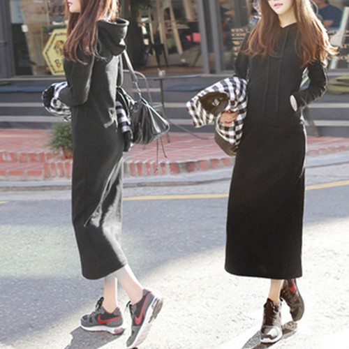 black sweater maxi dress