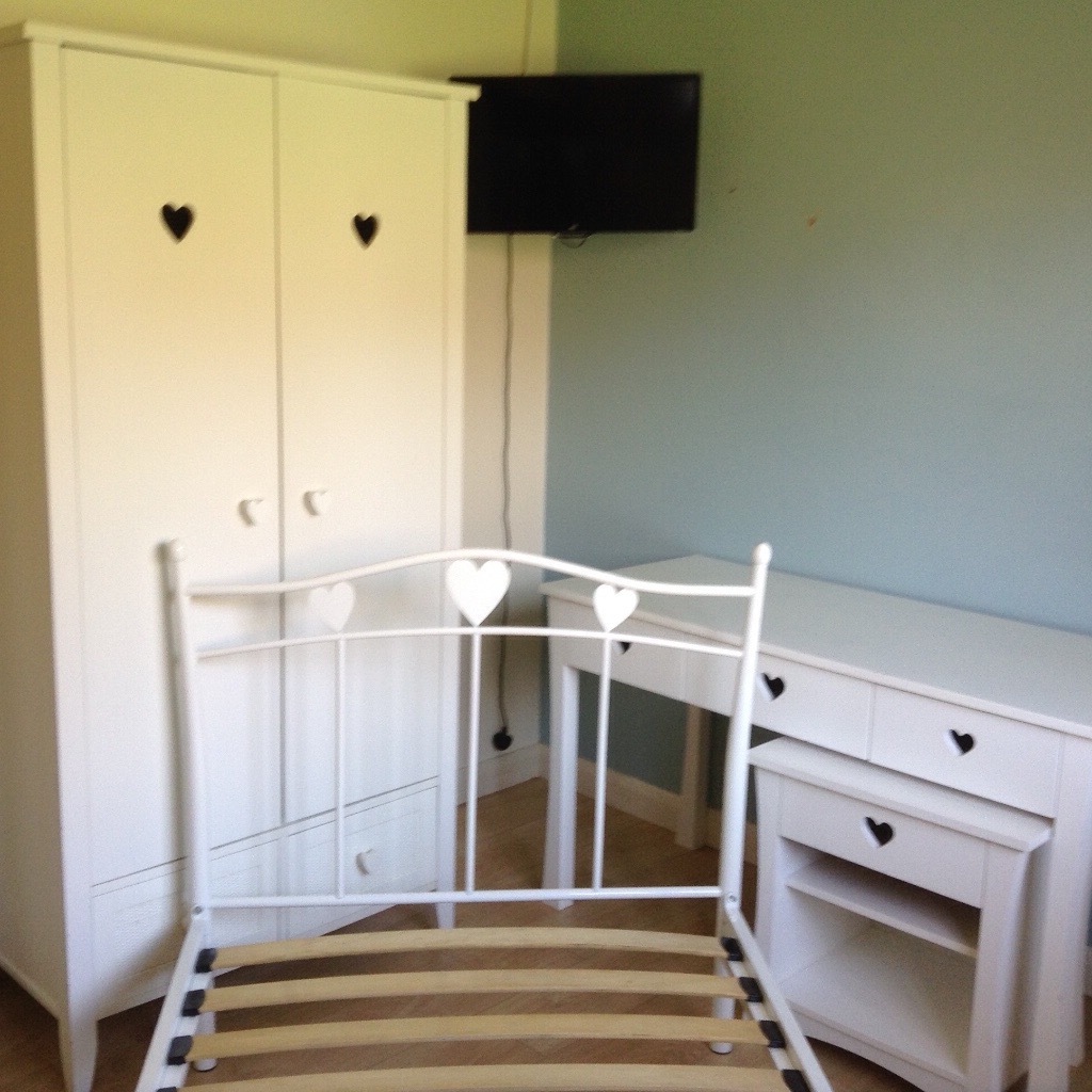 Next Amy wardrobe and metal bed frame. Matching desk and bedside table