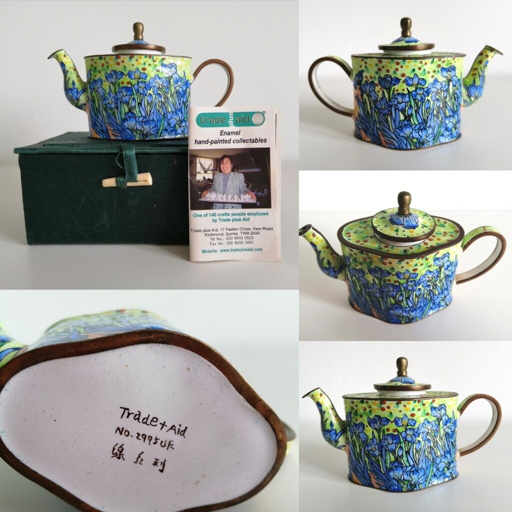 Rare Trade Aid Miniature Enamel Teapot Van Gogh in Taverham, Norfolk