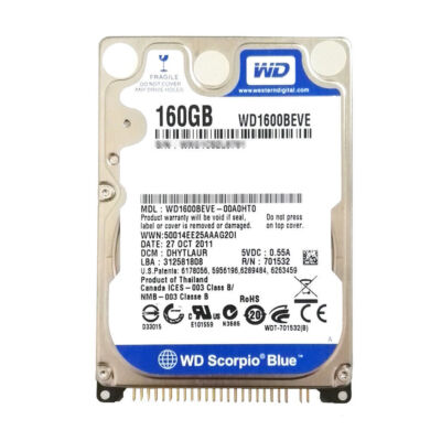 Western Digital 160GB WD1600BEVE 5400RPM PATA IDE 2.5'' Laptop Hard Disk Drive
