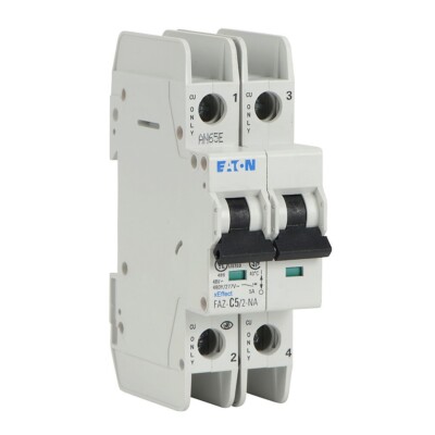 Eaton FAZ-C5/2-NA  |  2-Pole  |  5Amp - 277/480V  |  UL489 Circuit Breaker | NEW