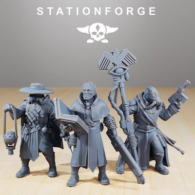 Grim Guard Stationforge Set Di 10 Miniature Imperial Soldiers Of The Grim Guard - Death Division E Commando Korps The Division 2 - Foto 9